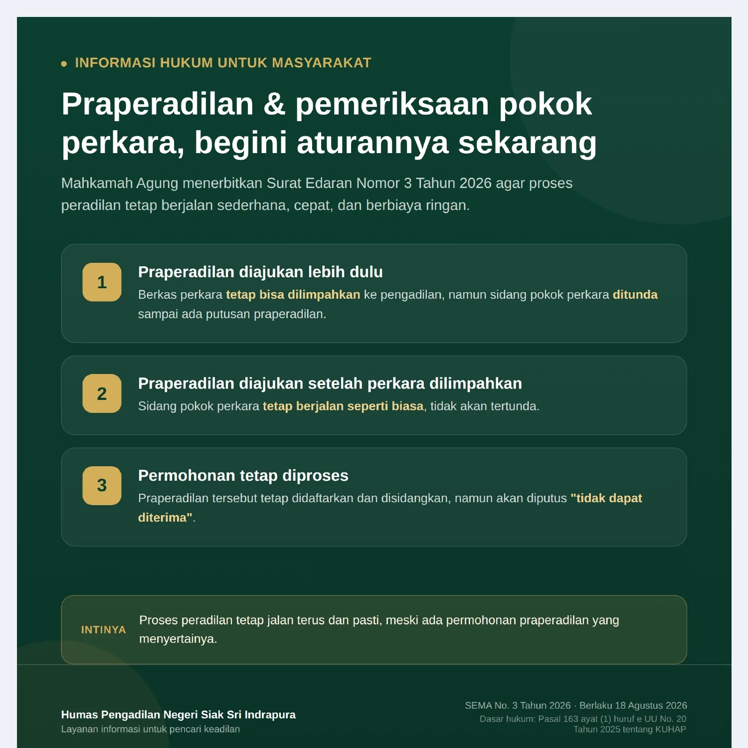 Informasi Penting untuk Pencari Keadilan SEMA Nomor 3 Tahun 2026
